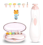 Baby Nagel Klippare Baby Nagel Fil Trimmar Elektrisk Baby Nageltrimmer Säker för Nyfödda Småbarn Tår Fingernaglar Vård Trim Polering - Batteridriven (AA)