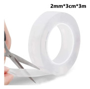 Extra Stark 3M Nano Dubbelhäftande Tejp, Transparent, Avtagbar, Tvättbara Självhäftande Remmar för Mattor, Fotoramar