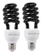 2x E27 40W UV Ultraviolett Fluorescerande Svartljus CFL Glödlampa 220V Form: Spiral Watt Volt-Excellence