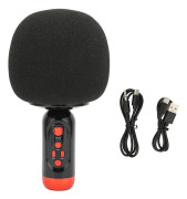 Bluetooth Mikrofon Uppladdningsbar Handhållen Trådlös Karaoke Mikrofon med LED-Ljus för Fest Bil PC Mobiltelefon Svart
