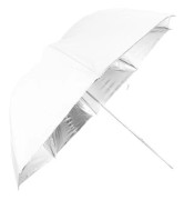 blixtparaply UR-32S 70 cm polyester silver/vit