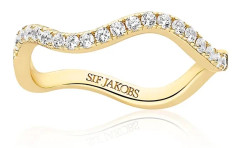 Sif Jakobs ELLERA WAVES Ring 18 kt. Guldpläterad Silver SJ-R3869-CZ-YG-50 - Dam - 925 sterling silver