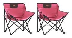Campingstolar med ficka fällbar 2 st rosa