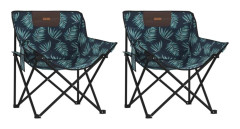 vidaXL Campingstolar med ficka fällbar 2 st bladmönster