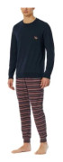 Schiesser X-Mas Long Pajamas Blå/Röd bomull 56 Herr