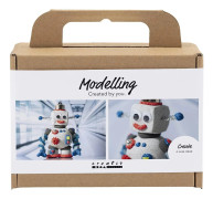 MINI DIY KIT MODELLERA, ROBOT, BLÅ, GRÅ,