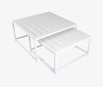 Fritab - Satsbord Easy 60 x 60 x 31 cm, 70 x 70 x 36 cm - Vit - Soffbord utomhus - Från Homeroom