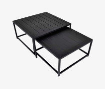 Fritab - Satsbord Easy 60 x 60 x 31 cm, 70 x 70 x 36 cm - Svart - Soffbord utomhus - Från Homeroom