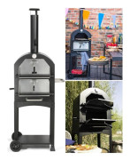 Pizzaugn - Ej specificerad - Dubbelgaller - Målat stål - Inbyggd termometer - Refraktär sten