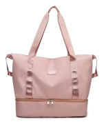 Reseväska med Rullvagnsfodral 30L Weekendväska Torr & Våt Separering Pink