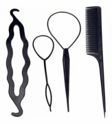 Hair Bun Kit Verktyg för Hår Styling Hårbulle svart