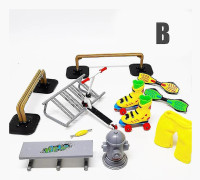 Tech Finger Skateboard Kit Finger Bike Bmx Mini Tvåhjulig Scooterbräda Skate Fingers Sport Träningsrekvisita Ramp Skate Park Leksaker Pop [DB]