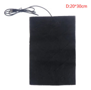 7 Storlekar USB Värme Kolfiber Uppvärmda Kuddar Uppvärmd Jacka Rock Svart 20*30cm