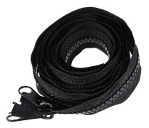 200 cm Svart Förlängningsbar Dragkedja i Resin, Delbar, Dubbelsidig, Hållbar Dragkedja med Stopp i Änden för Sömnad