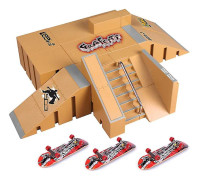 Tech Finger Skateboard Kit Finger Bike Bmx Mini Tvåhjulig Scooterbräda Skate Fingers Sport Träningsrekvisita Ramp Skate Park Leksaker Pop [DB] C-A