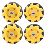 (4.8×2.5×0.9cm) (2 x vänsterhjul 2 x högerhjul) Mecanum Hjul Kit Omni-Directional Hjul 48mm / 1.9in Smart Robotbil Bildelar Tillbehör DIY Leksak Co