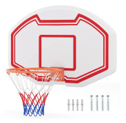 Väggmonterad Basketkorg 45 cm COSTWAY med Oförstörbar Skiva, Rivtåligt Nät för Barn Inomhus/Ute, 91 x 61 cm