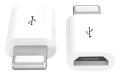 Adapter Micro-USB till Lightning 2in1 Laddning + Dataöverföring Vit