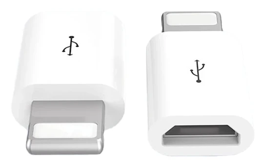 Adapter Micro-USB till Lightning 2in1 Laddning + Dataöverföring Vit