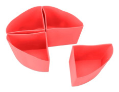 Slow Cooker Divider Liner 4 i 1 Silikon Återanvändbar Läcksäker Matlagningsliner för 6 Quart Gryta Röd