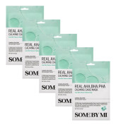 SOME BY MI Real Aha Bha Pha Calming Care Mask 5 x 20 g - smoothing sheet mask, set om 5