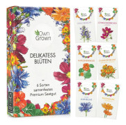 Set med ätbara blomfrön: Premium Delicate Flower Seeds Set med 6 sorters blomsterfrön - Ätliga blomsterfrön - Ätliga blommor för tårta - Ätliga