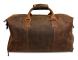 DONBOLSO åkpåse i läder - handbagageväska av italiensk vintageläder - weekender för män - med vadderad axelrem och skofack - brun läderväska