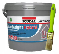 SOUDAL SOUDATIGHT HYBRID LIQUID MEMBRAN GRÅ 6 kg + GRATIS BORSTE