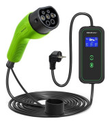 Qoltec - EV-laddningsstation - 2-i-1, 230V - 3.5 kW - 16 A (IEC 62196 Type 2) - svart, grön - Europa