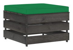 vidaXL Ottoman till modulsoffa med dyna impregnerat trä