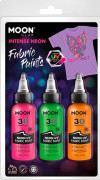 Haza Witbaard Textile paint Neon 3x30ml - Orange Green Pink