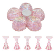 Nagelställ Magnetisk Design Professionell Övning Målning med Bas för Hemmasalong Rosa