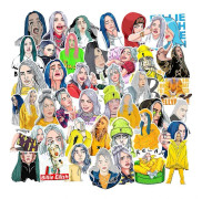 Singer Billie Eilish laptop-klistermärke, popmusik superstjärna klistermärke för fans