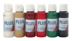 Akrylfärg Plus Color - Hobbyfärg 6x60 ml - Julfärger