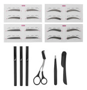 Ögonbrynsstyling Kit Professionell Portabel Rakhyvel Sax Pincett Brynpenna Kortset