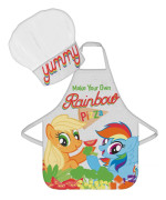 My Little Pony Rainbow Pizza Barn Förkläde Med Kockmössa 55cm