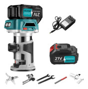 Elektrisk Trimmer, 21V Batteri, 6 Hastighetsinställningar, Borstlös Motor,1 Batteri