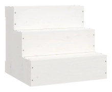 Husdjurstrappa Vit 40x37,5x35 cm massiv furu