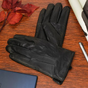 Läderhandskar för män isbjörn BELTIMORE S/M femfingervarma