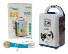 Speaker set with battery-operated microphone