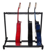 Universell gitarrställning, rymmer 5 gitarrer, fristående design, hållbar järnkonstruction