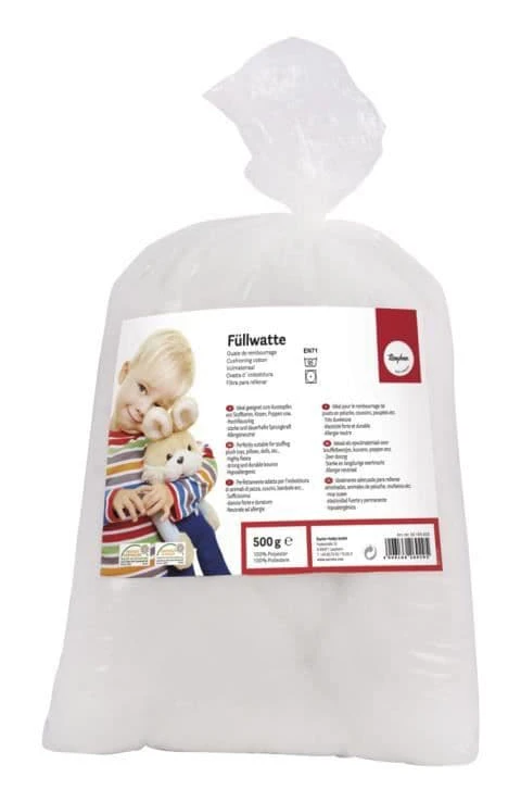 Fyllningsvadd - Flingor - 500g - Mjuk - Tvättbar - Vit bomull