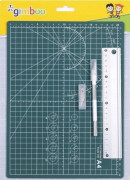 Skärmatta A4 + 20 cm aluminiumlinjal, kniv