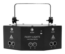 Discolampa, 9-öga LED RGB-laser, fjärrkontroll,svart, Eu plugg