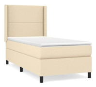 Crème sängbotten med lammels 90x200 cm tyg
