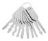 10 st nyckelämne nyckelverktyg professionellt nyckelämne rostfri stålkonstruktion (7,4X1,8 cm, silver)
