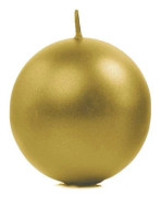 Metalliserad rund ljuslykta guld 8 cm