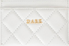 DARK Leather Quilted Card Holder Off White