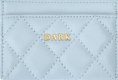 DARK Leather Quilted Card Holder Ibiza Blue