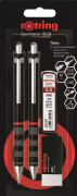 Rotring Tikky Mechanical Pencil Ballpoint Eraser & Lead Refills Set | HB Lead 0.5 mm Pencil | Medium Point Pen | Black Barrel